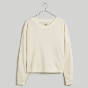 Madewell 100% Cotton Waffle Knit Boxy Sweater
